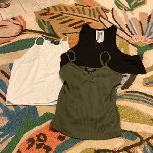 Free people, topshop, forever 21 crop tank bundle